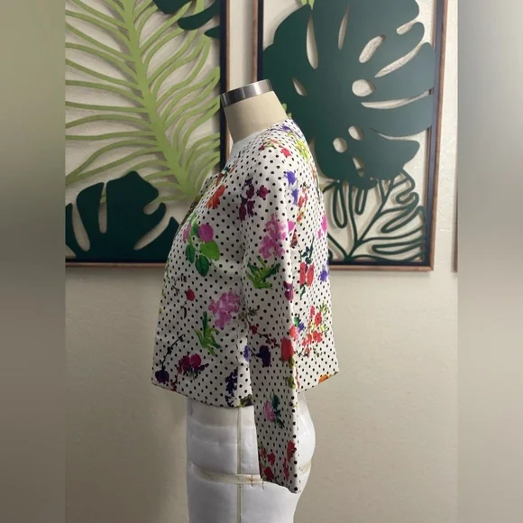 Oscar de la Renta Printed Silk Light Jacket